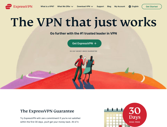 Screenshot of ExpressVPN website